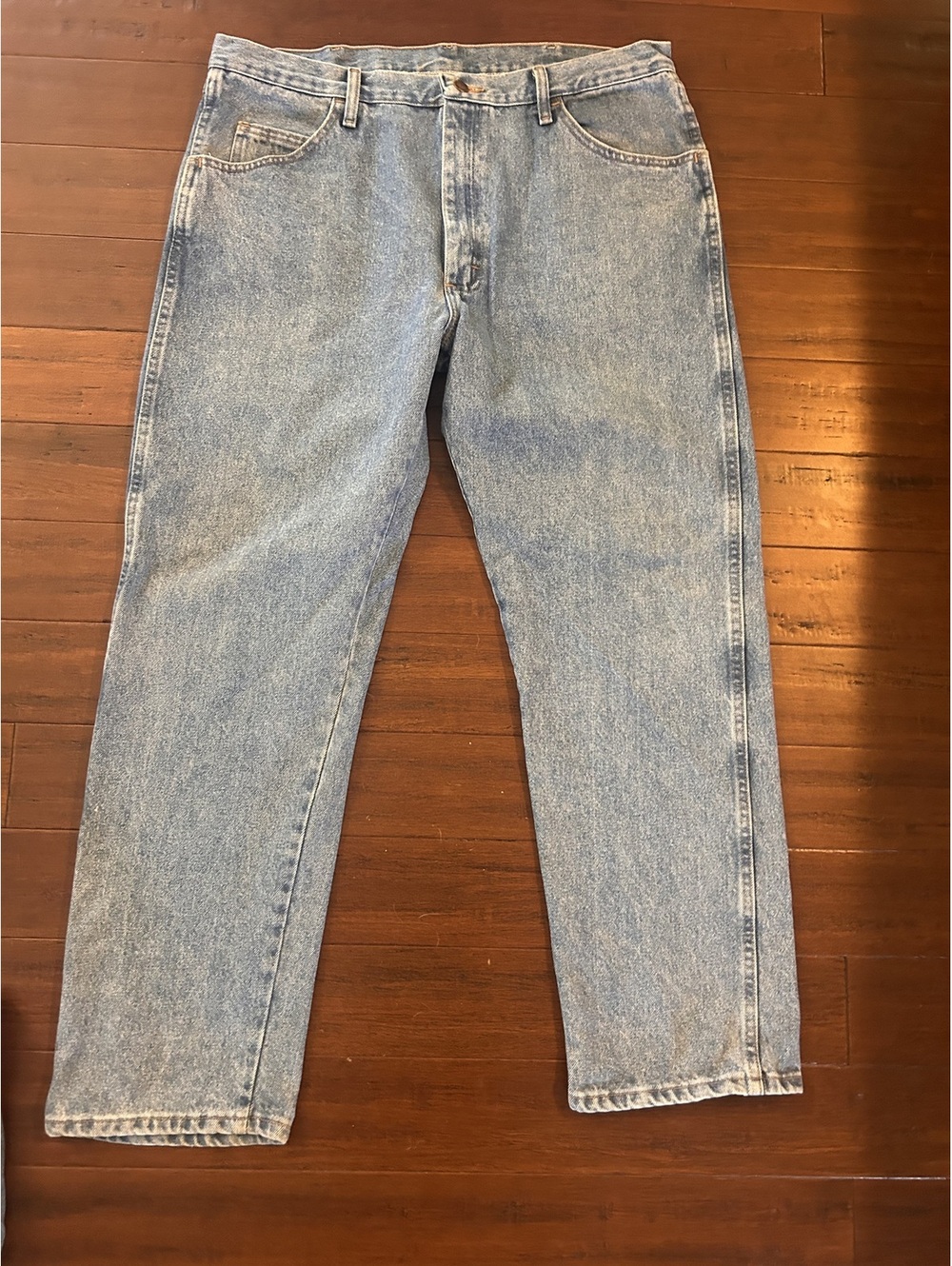 Rustler Men's Light Blue Denim Jeans 38x32 100% Cotton